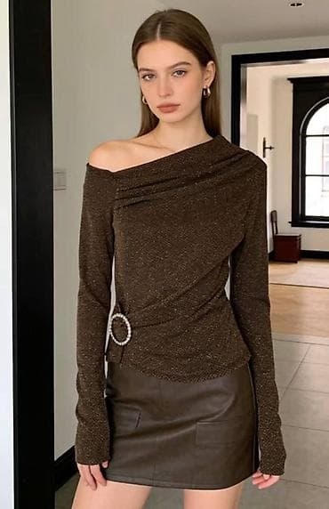 Elegantna ženska bluza sa sjajnim efektom i asimetričnim, blagim na lalafo.rs — 1 Elegantna ženska bluza sa sjajnim efektom i asimetričnim, blagim — 1