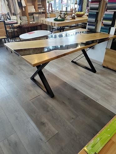 Epoxy sto Hrast/ crni metalik 90x181 cm Ploča stola na lalafo.rs Epoxy sto Hrast/ crni metalik 90x181 cm Ploča stola
