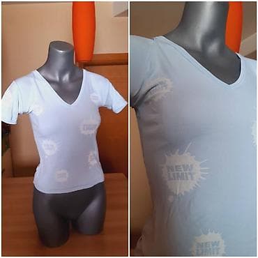 Ženska majica kratkih rukava, svetloplave boje, sa V-izrezom na lalafo.rs — 2 Ženska majica kratkih rukava, svetloplave boje, sa V-izrezom — 2