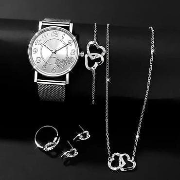 Accessories: Komplet ženski sat + nakit u srebrnoj boji Sadržaj seta: - Ručni sat at lalafo.rs — 2 Accessories: Komplet ženski sat + nakit u srebrnoj boji Sadržaj seta: - Ručni sat — 2