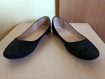 Elegantne crne baletanke sa ukrasnim kamenčićima na prednjoj strani na lalafo.rs — 3 Elegantne crne baletanke sa ukrasnim kamenčićima na prednjoj strani — 3