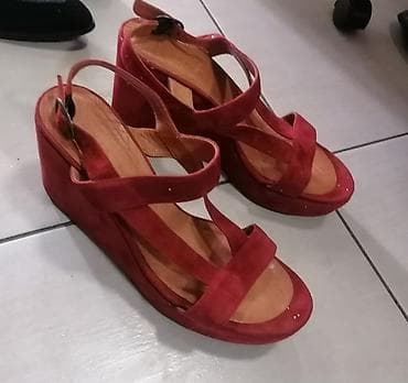 Crvene ženske sandale na punu petu (wedges) - Materijal: gornjište od at lalafo.rs — 7 Crvene ženske sandale na punu petu (wedges) - Materijal: gornjište od — 7