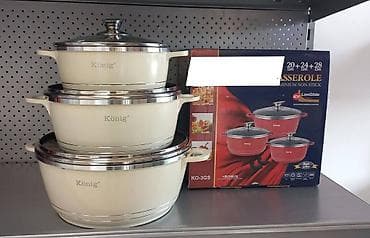 Home & Garden: 03. Konig Set granitnih šerpi KO-3GS- 6400 din 20 cm - 2 lit 24 cm - at lalafo.rs — 2 Home & Garden: 03. Konig Set granitnih šerpi KO-3GS- 6400 din 20 cm - 2 lit 24 cm - — 2