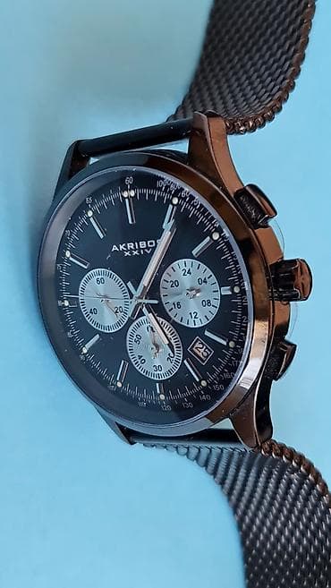 Akribos XXIV muški hronograf sat - Kućište u crnoj boji sa poliranim na lalafo.rs — 2 Akribos XXIV muški hronograf sat - Kućište u crnoj boji sa poliranim — 2