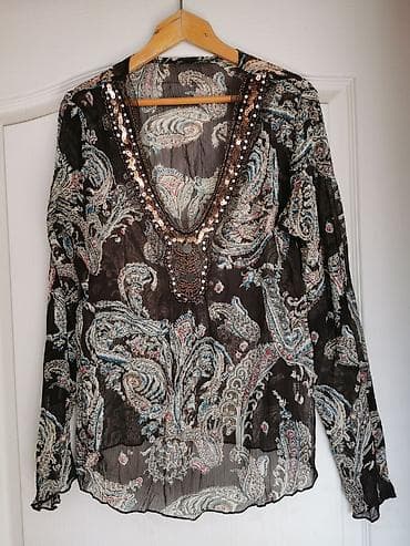 Ženska bluza od laganog, providnog šifona sa paisley printom u na lalafo.rs Ženska bluza od laganog, providnog šifona sa paisley printom u