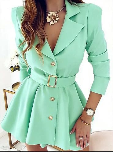 Elegantna mini haljina-sakoić sa pojasom - Kroj: struk naglašen na lalafo.rs — 2 Elegantna mini haljina-sakoić sa pojasom - Kroj: struk naglašen — 2