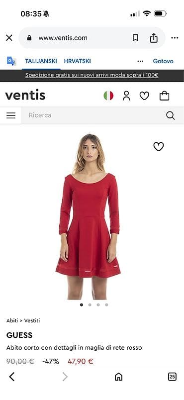 GUESS crvena haljina, M veličine na lalafo.rs GUESS crvena haljina, M veličine