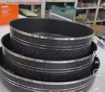 Set od 3 okrugle tepsije/tacne za pečenje, granitnog izgleda, sa na lalafo.rs Set od 3 okrugle tepsije/tacne za pečenje, granitnog izgleda, sa