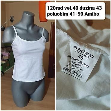AMIBO Intimo bela ženska potkošulja/majica na bretele. - Veličina: 40 na lalafo.rs AMIBO Intimo bela ženska potkošulja/majica na bretele. - Veličina: 40