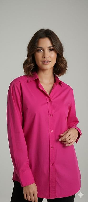 Ženska košulja – jarko roze - Klasican kroj sa kragnom i dugmadima na lalafo.rs Ženska košulja – jarko roze - Klasican kroj sa kragnom i dugmadima