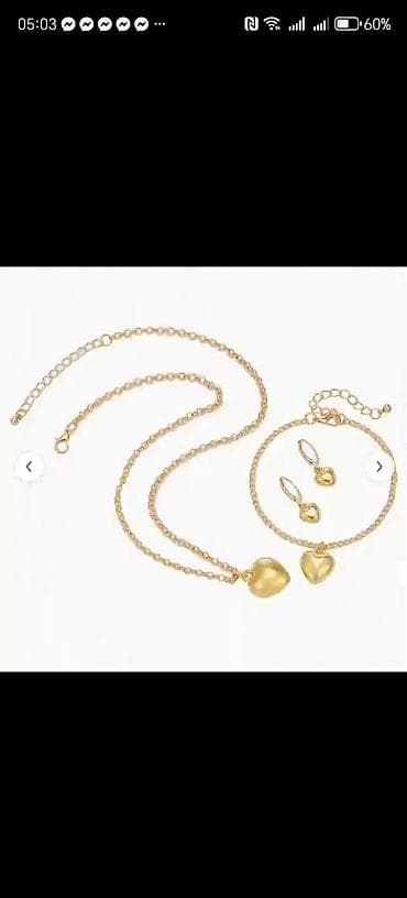 Komplet nakita – zlatna boja, motiv srca Sadrži: - Ogrlicu sa na lalafo.rs — 5 Komplet nakita – zlatna boja, motiv srca Sadrži: - Ogrlicu sa — 5