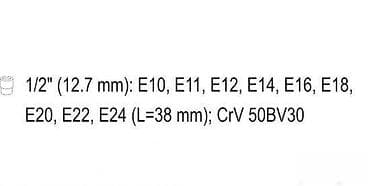 Set Torx gedora – ženske, 1/2" (E10-E24, 9 kom.) – PROFI – YATO Cena na lalafo.rs — 1 Set Torx gedora – ženske, 1/2" (E10-E24, 9 kom.) – PROFI – YATO Cena — 1
