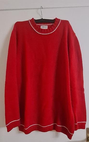 Crveni pamučni džemper sa okruglim izrezom - Boja: intenzivno crvena na lalafo.rs — 2 Crveni pamučni džemper sa okruglim izrezom - Boja: intenzivno crvena — 2