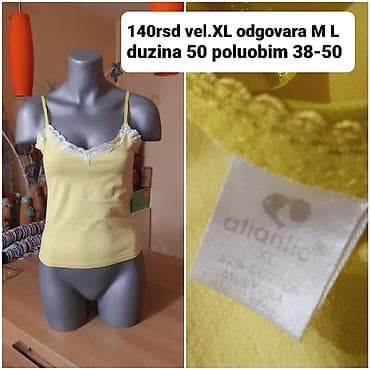 Ženski top/majica na bretele Atlantic - Boja: svetložuta - Model na lalafo.rs Ženski top/majica na bretele Atlantic - Boja: svetložuta - Model