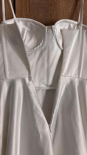 Women's Clothing: DILINE Satenska kratka haljina u beloj boji, kroj A-linije sa korpama at lalafo.rs — 5 Women's Clothing: DILINE Satenska kratka haljina u beloj boji, kroj A-linije sa korpama — 5