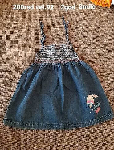 Dečija teksas haljinica na bretele – Smile - Brend: Smile (etiketa na lalafo.rs — 1 Dečija teksas haljinica na bretele – Smile - Brend: Smile (etiketa — 1