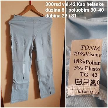 TONIA ženske pantalone kao helanke, svetloplave boje. - Veličina: 42 na lalafo.rs — 1 TONIA ženske pantalone kao helanke, svetloplave boje. - Veličina: 42 — 1