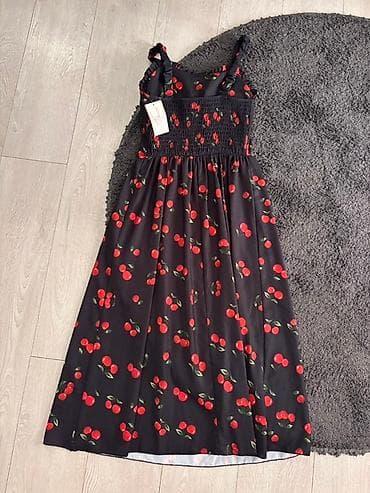 Haljina na trešnje – dugi letnji model - Boja: crna podloga sa na lalafo.rs — 2 Haljina na trešnje – dugi letnji model - Boja: crna podloga sa — 2