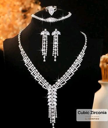 Svečani set nakita sa kubnim cirkonima – 4 dela - Ogrlica: dvoredni na lalafo.rs — 2 Svečani set nakita sa kubnim cirkonima – 4 dela - Ogrlica: dvoredni — 2
