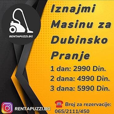 za svaki dan: Iznajmljivanje profesionalne mašine za dubinsko pranje: - dubinsko at lalafo.rs — 3 za svaki dan: Iznajmljivanje profesionalne mašine za dubinsko pranje: - dubinsko — 3