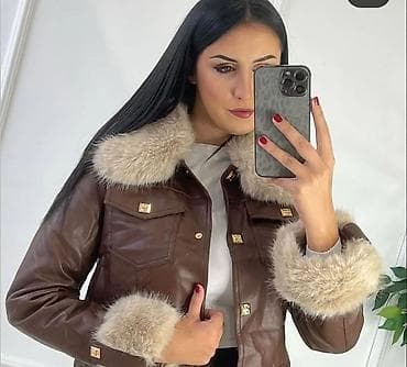 dve suknje po: Ženska kraća jakna od braon eko-kože sa krznom - Krojen, strukiran at lalafo.rs — 2 dve suknje po: Ženska kraća jakna od braon eko-kože sa krznom - Krojen, strukiran — 2