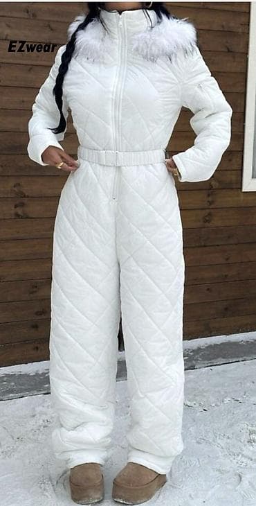 Ski suits: Ženski zimski skijaški kombinezon(skafander) – beli, prošiven at lalafo.rs — 1 Ski suits: Ženski zimski skijaški kombinezon(skafander) – beli, prošiven — 1