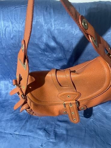 Kožna torba preko ramena – konjak/narandžasta - Materijal: prirodna at lalafo.rs — 2 Kožna torba preko ramena – konjak/narandžasta - Materijal: prirodna — 2