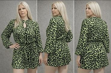 Zelena mini haljina s leopard printom - Uzorak: upečatljiv leopard na lalafo.rs — 3 Zelena mini haljina s leopard printom - Uzorak: upečatljiv leopard — 3