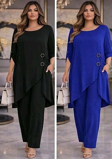 Elegantni dvodelni komplet – tunika + pantalone - Kroj: ležeran na lalafo.rs Elegantni dvodelni komplet – tunika + pantalone - Kroj: ležeran