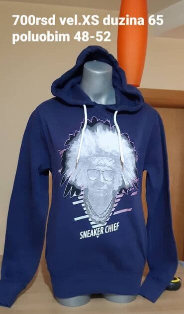 Duks, XS (EU 46), bоја - Tamnoplava, Sa kapuljačom na lalafo.rs Duks, XS (EU 46), bоја - Tamnoplava, Sa kapuljačom