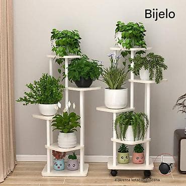 Višenamjenska polica/stalak za biljke – bijela - Elegantna stepenasta na lalafo.rs — 2 Višenamjenska polica/stalak za biljke – bijela - Elegantna stepenasta — 2