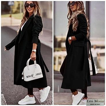 Damski kaput – crni, midi dužina, italijanski dizajn (Emi Moda, Made na lalafo.rs — 3 Damski kaput – crni, midi dužina, italijanski dizajn (Emi Moda, Made — 3