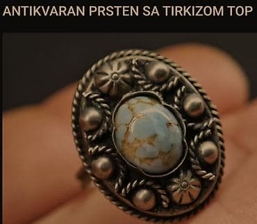 Antikvaran prsten sa tirkizom – unikatni komad sa bogatim reljefnim na lalafo.rs — 3 Antikvaran prsten sa tirkizom – unikatni komad sa bogatim reljefnim — 3