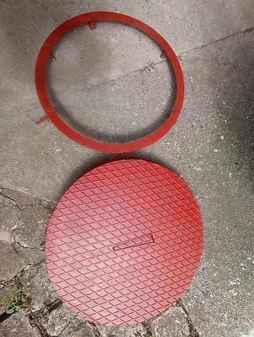 Poklopac za šahtu, debljine 5+1 mm rebrasti, prečnika fi 580 mm,prsten na lalafo.rs Poklopac za šahtu, debljine 5+1 mm rebrasti, prečnika fi 580 mm,prsten