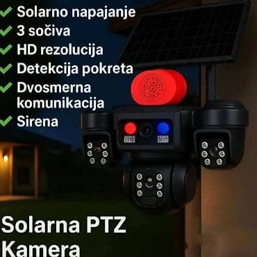 03. Solarna PTZ Kamera sa tri sočiva 4G 25mpix Cena: 10.999din na lalafo.rs 03. Solarna PTZ Kamera sa tri sočiva 4G 25mpix Cena: 10.999din