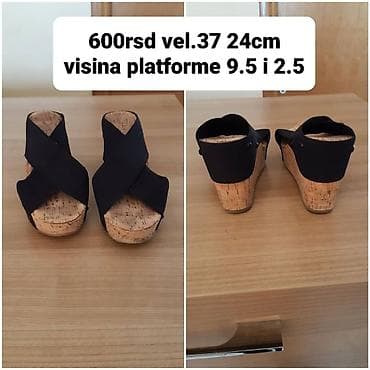 Crne ženske sandale na punu petu sa platformom od plute. - Veličina na lalafo.rs — 1 Crne ženske sandale na punu petu sa platformom od plute. - Veličina — 1