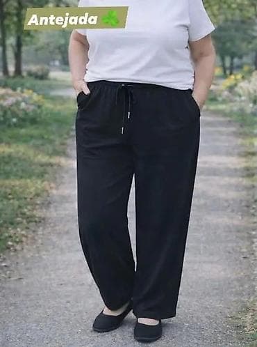 pantalone butiku ali: Ženske široke pantalone sa džepovima – Antejada - Kroj: ravne, široke na lalafo.rs — 4 pantalone butiku ali: Ženske široke pantalone sa džepovima – Antejada - Kroj: ravne, široke — 4