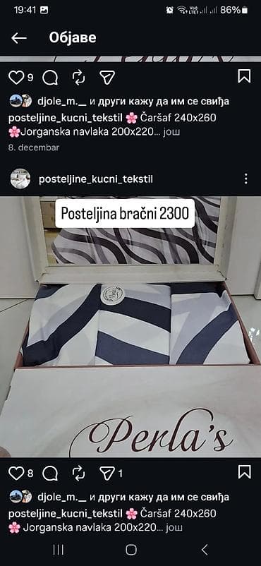 Posteljina bračni set – Perla’s - Dimenzije: - Čaršaf: 240 x 260 cm na lalafo.rs — 1 Posteljina bračni set – Perla’s - Dimenzije: - Čaršaf: 240 x 260 cm — 1