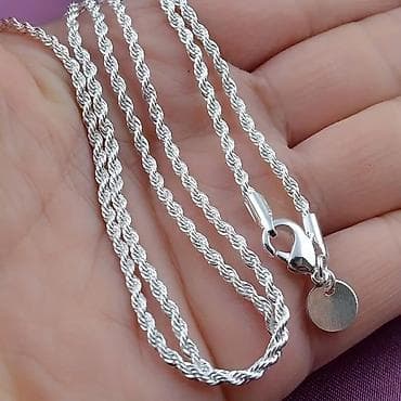 Srebrni set lančića – pletena “rope” karika - Materijal: sterling at lalafo.rs — 4 Srebrni set lančića – pletena “rope” karika - Materijal: sterling — 4