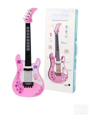 Muzički instrumenti za decu: Električna gitara svetleća i muzička za devojčice. električna gitara na lalafo.rs — 1 Muzički instrumenti za decu: Električna gitara svetleća i muzička za devojčice. električna gitara — 1