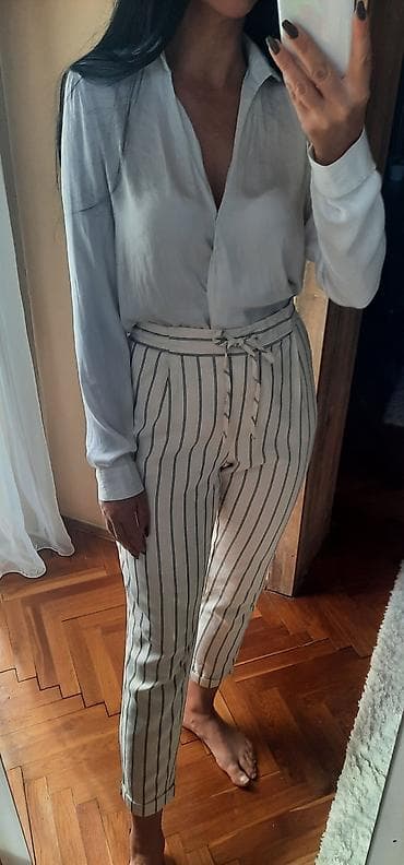 Pantalone duboke na prugice do članka Opis: U "prljavo beloj boji " na lalafo.rs — 1 Pantalone duboke na prugice do članka Opis: U "prljavo beloj boji " — 1