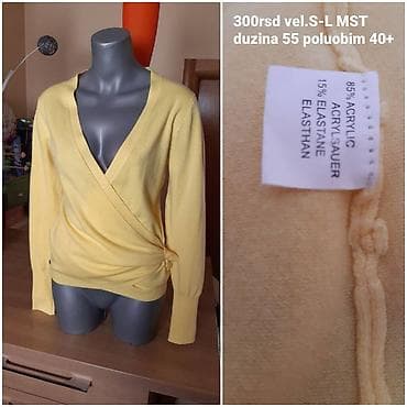 Ženski žuti kardigan/bluza sa preklopom - Model: preklop preko grudi na lalafo.rs — 1 Ženski žuti kardigan/bluza sa preklopom - Model: preklop preko grudi — 1