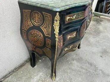Antique Dressers: Stara stilska Boulle trbušasta komoda sa mermerom Stara stilska Boulle at lalafo.rs — 15 Antique Dressers: Stara stilska Boulle trbušasta komoda sa mermerom Stara stilska Boulle — 15