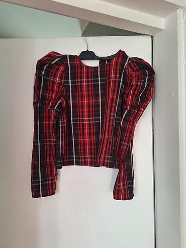 Zara karirana bluza, xs, ocuvana, nosena par puta, sa puf rukavima at lalafo.rs — 1 Zara karirana bluza, xs, ocuvana, nosena par puta, sa puf rukavima — 1