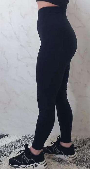 Leggings, Bike shorts: Ženske sportske helanke – crne, visok struk - Model: duge helanke sa at lalafo.rs — 1 Leggings, Bike shorts: Ženske sportske helanke – crne, visok struk - Model: duge helanke sa — 1