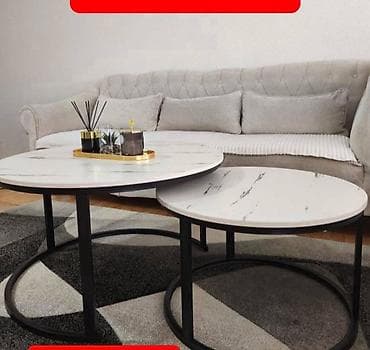 Set od 2 klub stola – okrugli, “nesting” dizajn - Gornje ploče: bela na lalafo.rs Set od 2 klub stola – okrugli, “nesting” dizajn - Gornje ploče: bela