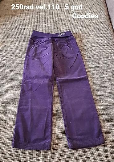 Dečije pantalone od somota u ljubičastoj boji, marke Goodie. Veličina na lalafo.rs — 1 Dečije pantalone od somota u ljubičastoj boji, marke Goodie. Veličina — 1