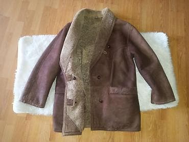 Muški kaput od prirodnog krzna (shearling) – braon - Materijal na lalafo.rs Muški kaput od prirodnog krzna (shearling) – braon - Materijal