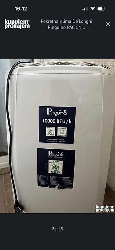 Pokretna klima De’Longhi Pinguino PAC CN – 10.000 BTU/h - Kapacitet na lalafo.rs — 2 Pokretna klima De’Longhi Pinguino PAC CN – 10.000 BTU/h - Kapacitet — 2