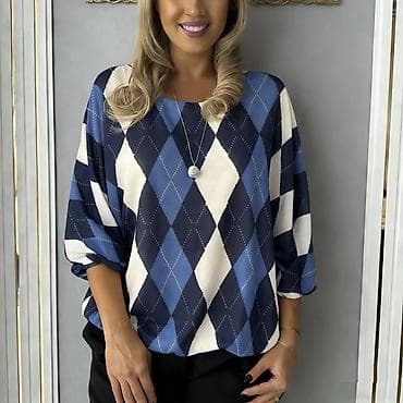 pantalone gina benotti: Ženska bluzа sa (romb) dezenom, dostupna u više koloritskih na lalafo.rs — 4 pantalone gina benotti: Ženska bluzа sa (romb) dezenom, dostupna u više koloritskih — 4